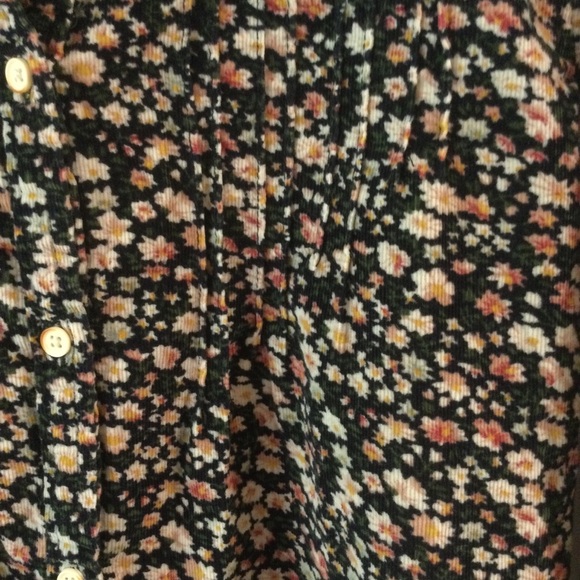 Birds of Paradis by Trovata floral corduroy button down shirt. Size xs. - Picture 2 of 7